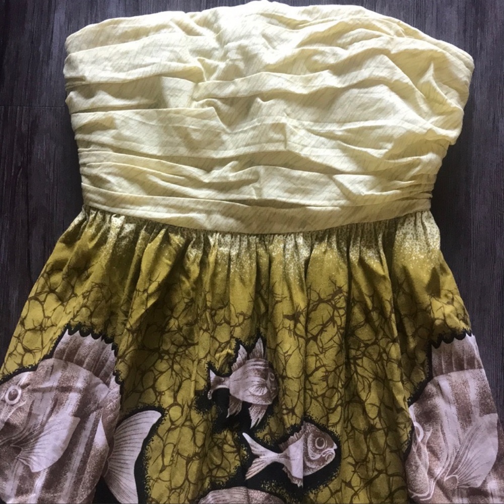 Anthropologie Strapless Dress with Fish Motif - Picture 4 of 8